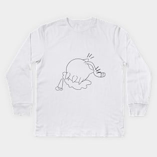 Cat in a pool of tears Kids Long Sleeve T-Shirt